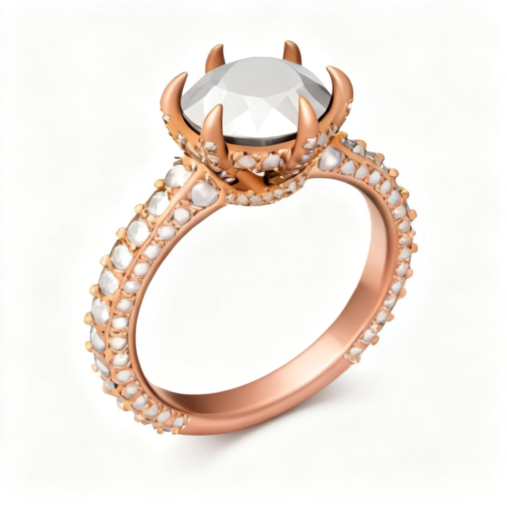 Eternal Glace Band Ring Rose Gold 45 Degree View