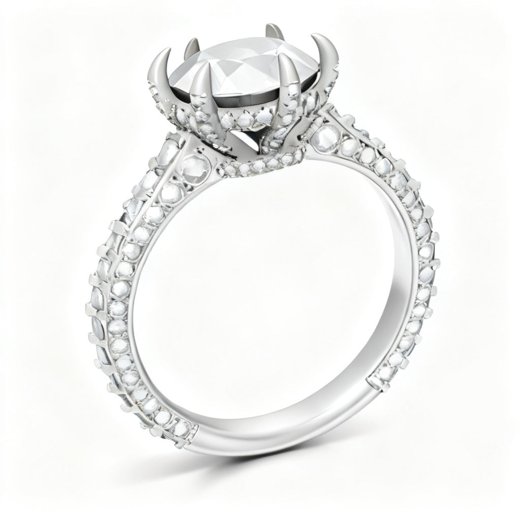 Eternal Glace Band Ring White Gold Side View
