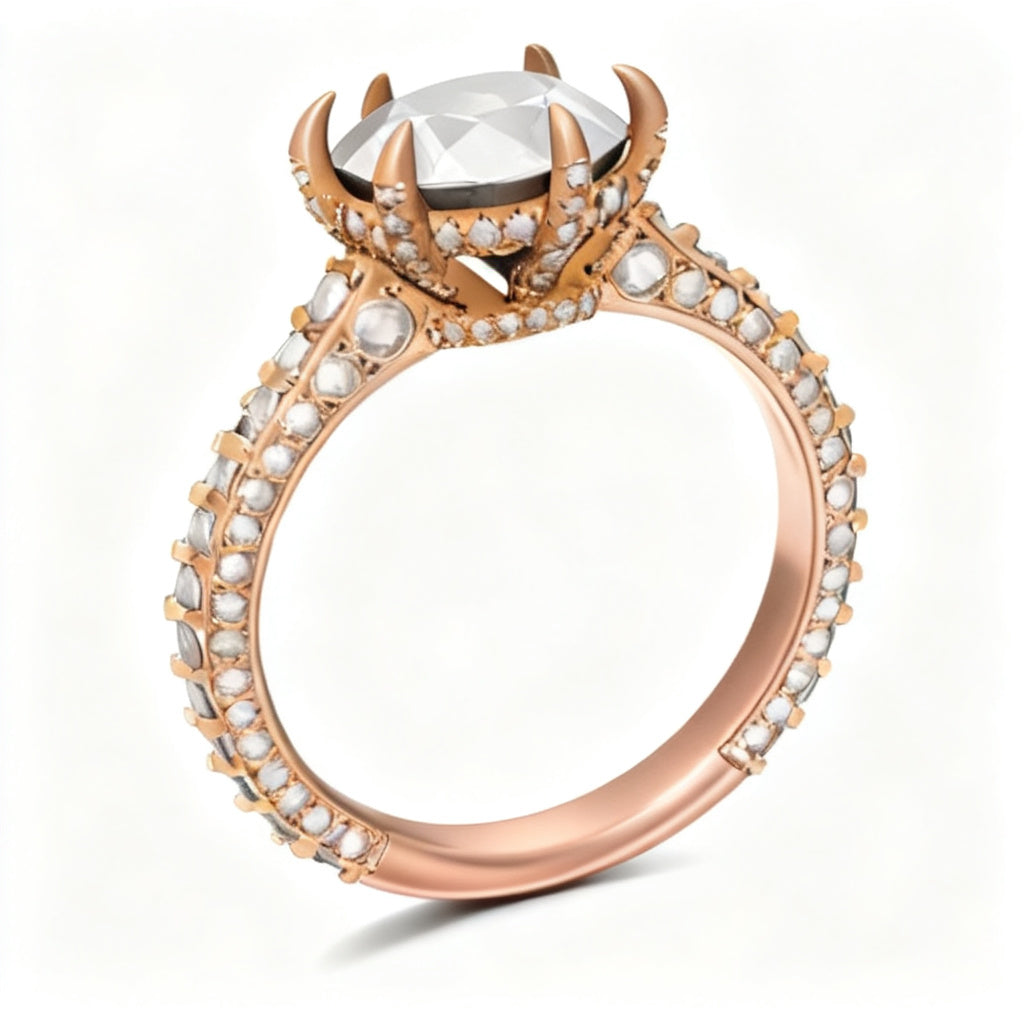 Eternal Glace Band Ring Rose Gold Side View