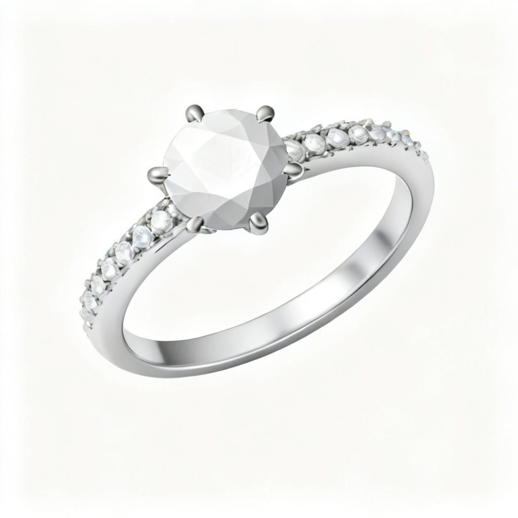 Eternal Glace Band Ring White Gold Overhead View