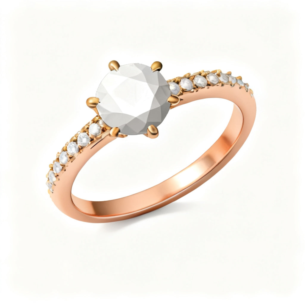 Eternal Glace Band Ring Rose Gold Overhead View