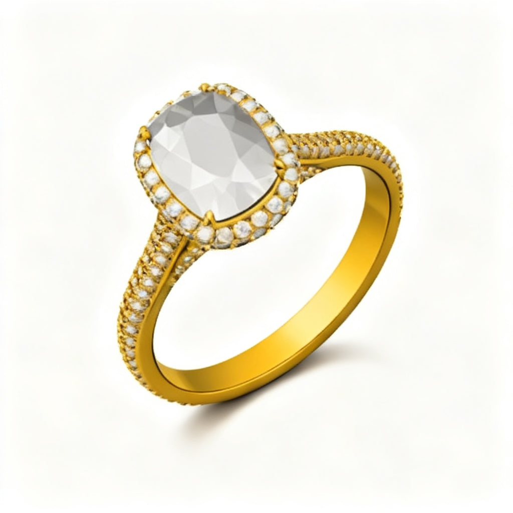 Luminous Aura Ring Yellow Gold 45 Degree View