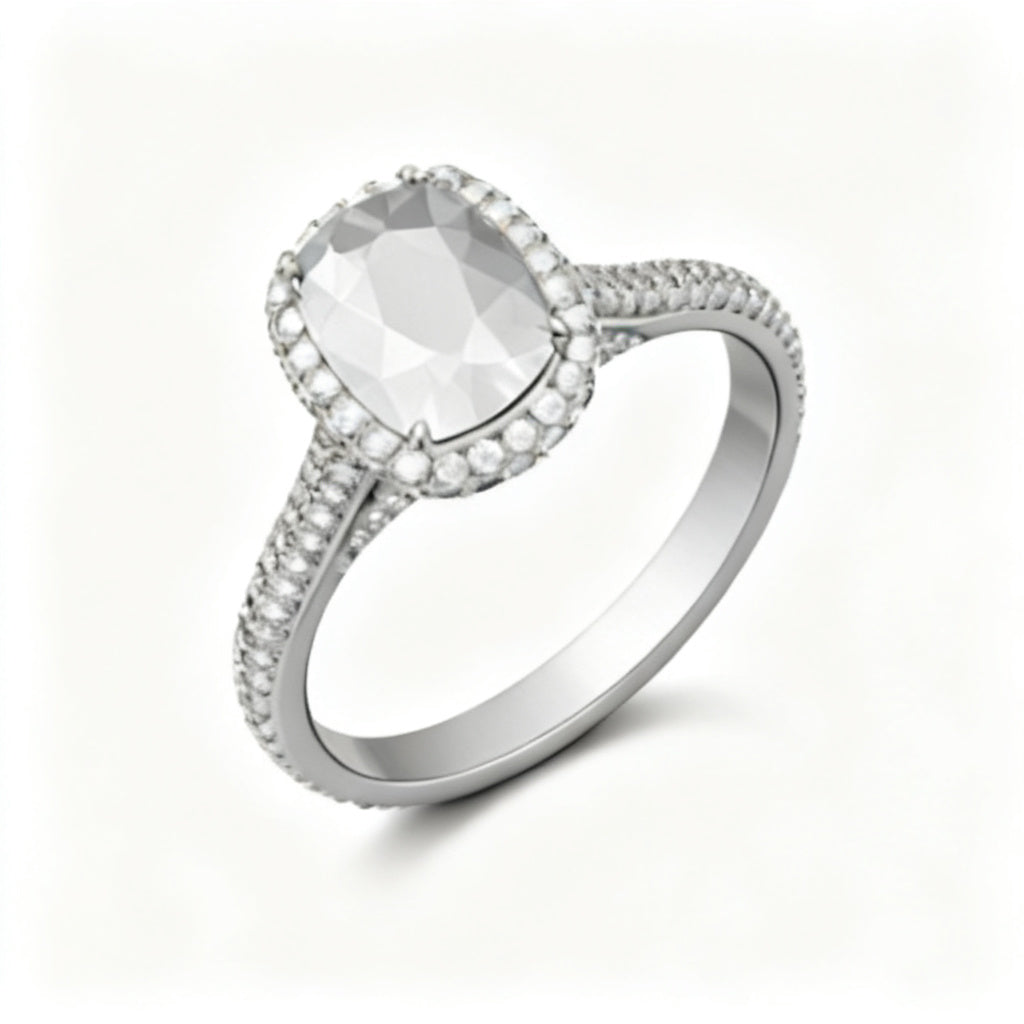 Luminous Aura Ring White Gold 45 Degree View
