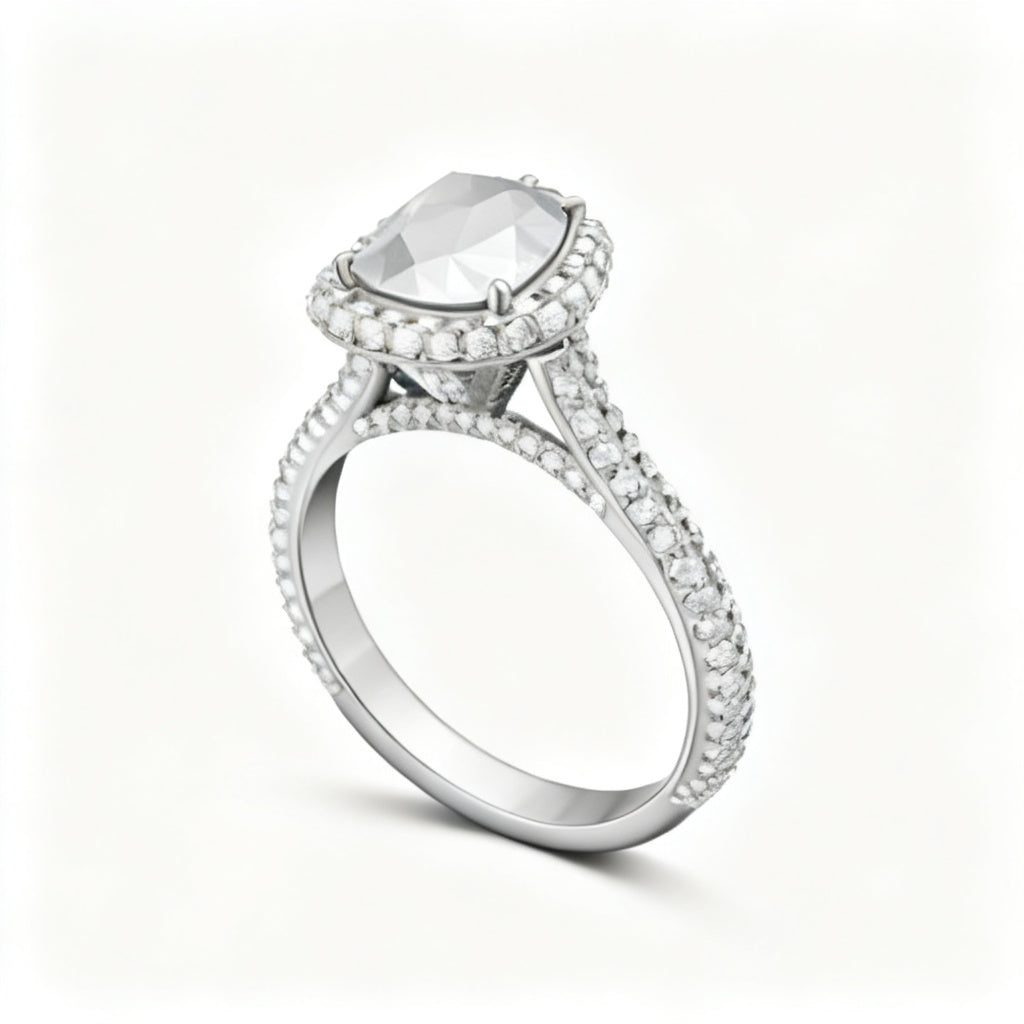 Luminous Aura Ring White Gold Side View