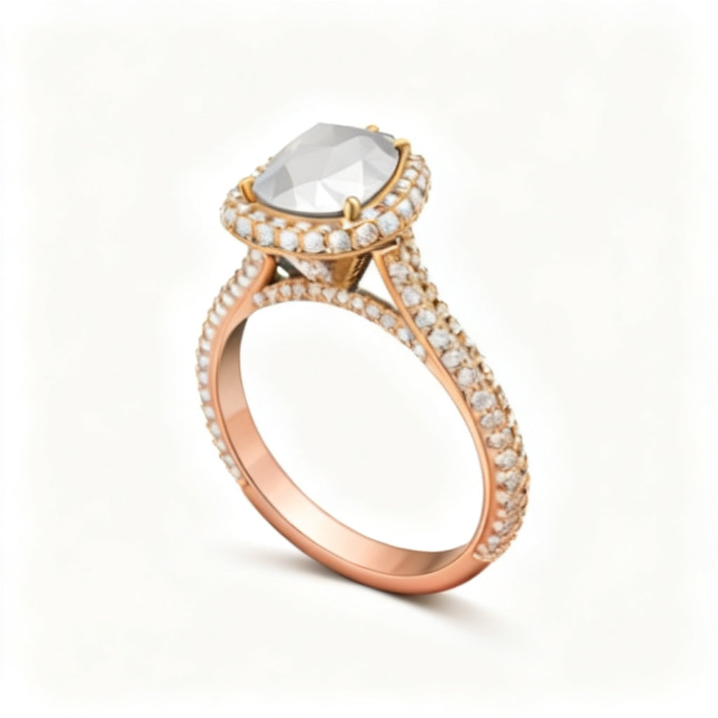 Luminous Aura Ring Rose Gold Side View