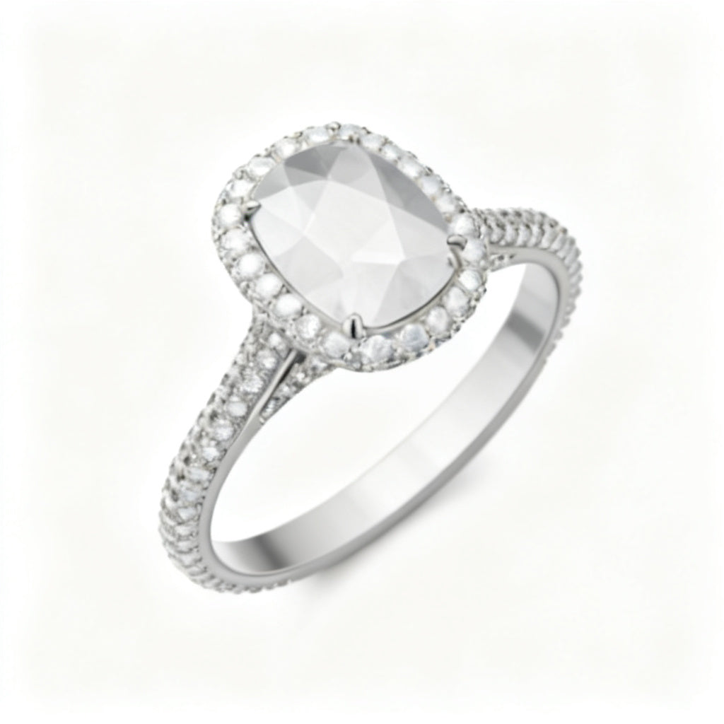 Luminous Aura Ring White Gold Overhead View