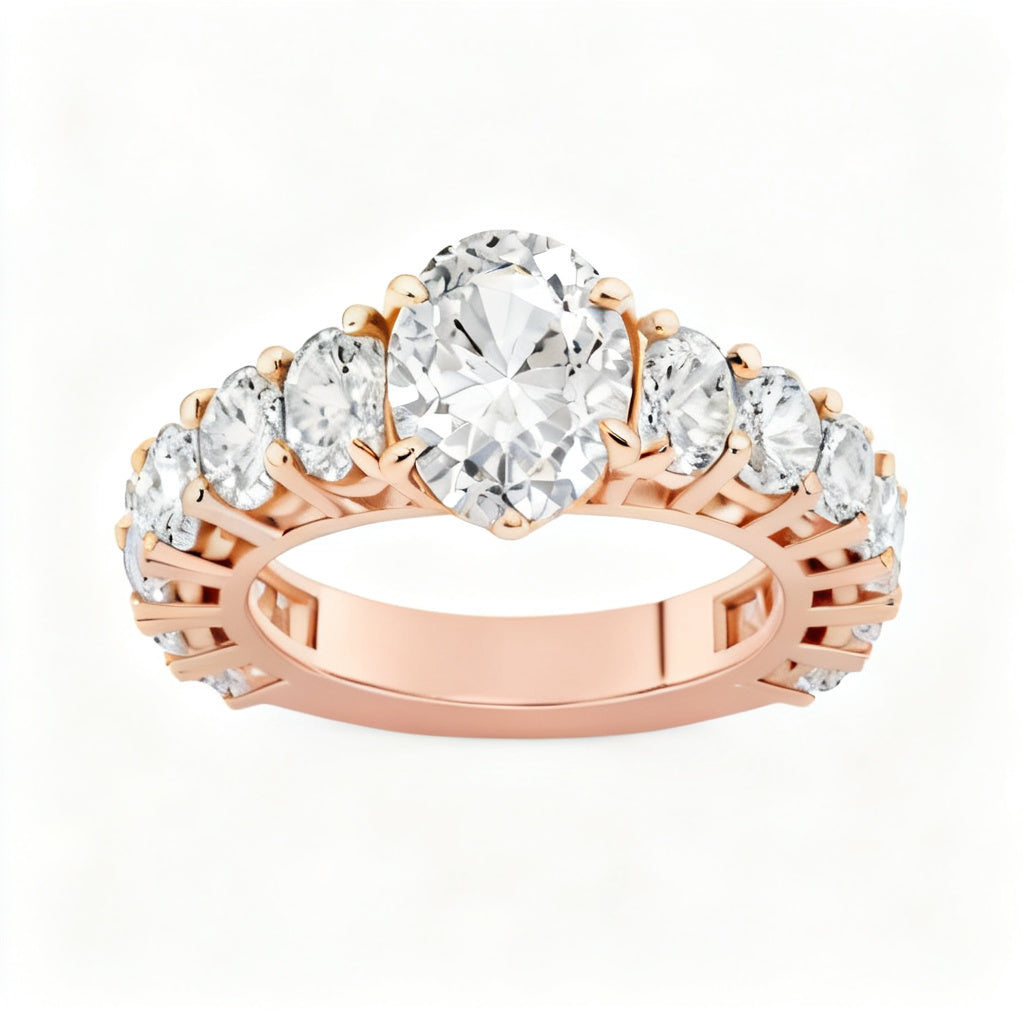 Luminous Oval Band Ring Rose Gold Front View