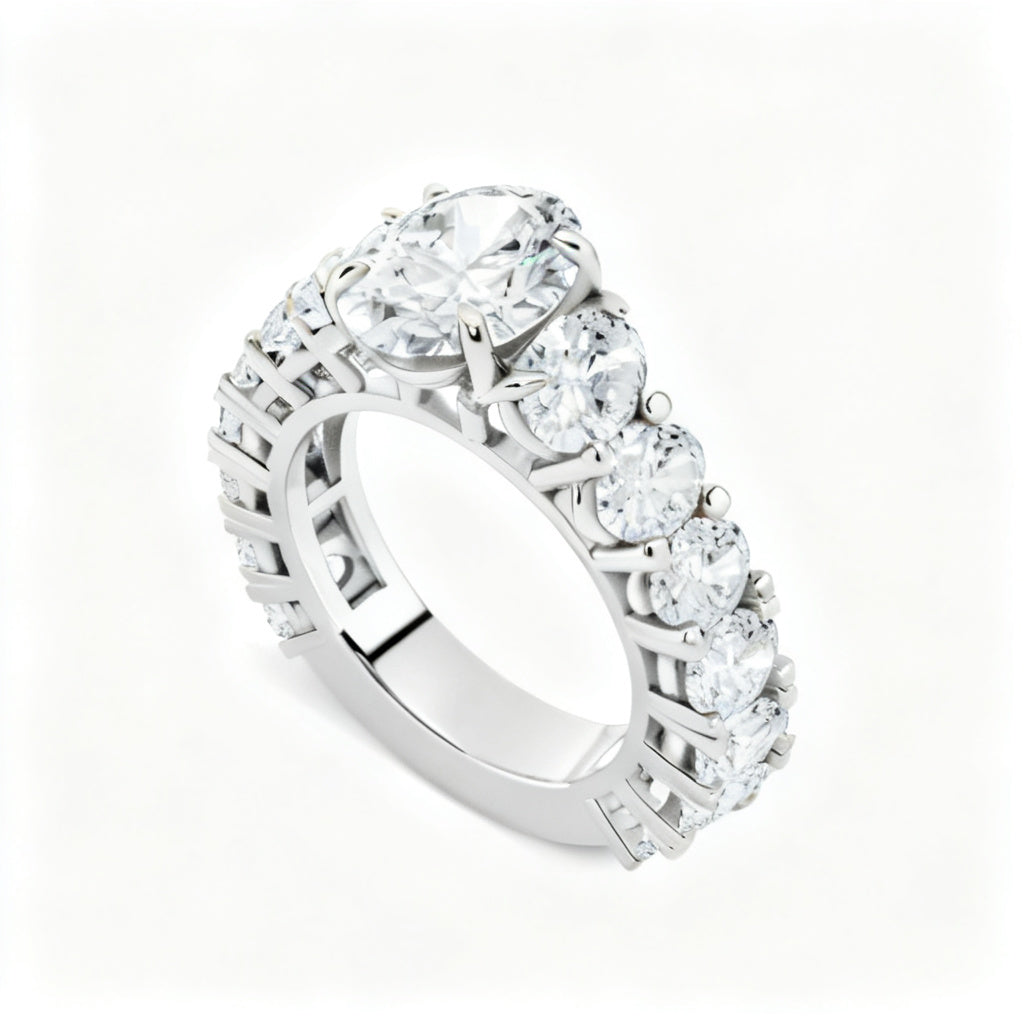 Luminous Oval Band Ring White Gold 45 Degree View