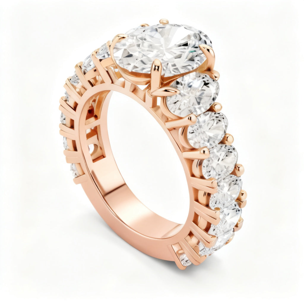 Luminous Oval Band Ring Rose Gold Side View