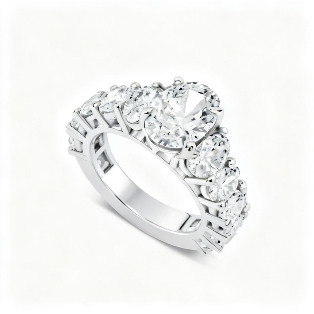 Luminous Oval Band Ring White Gold Overhead View
