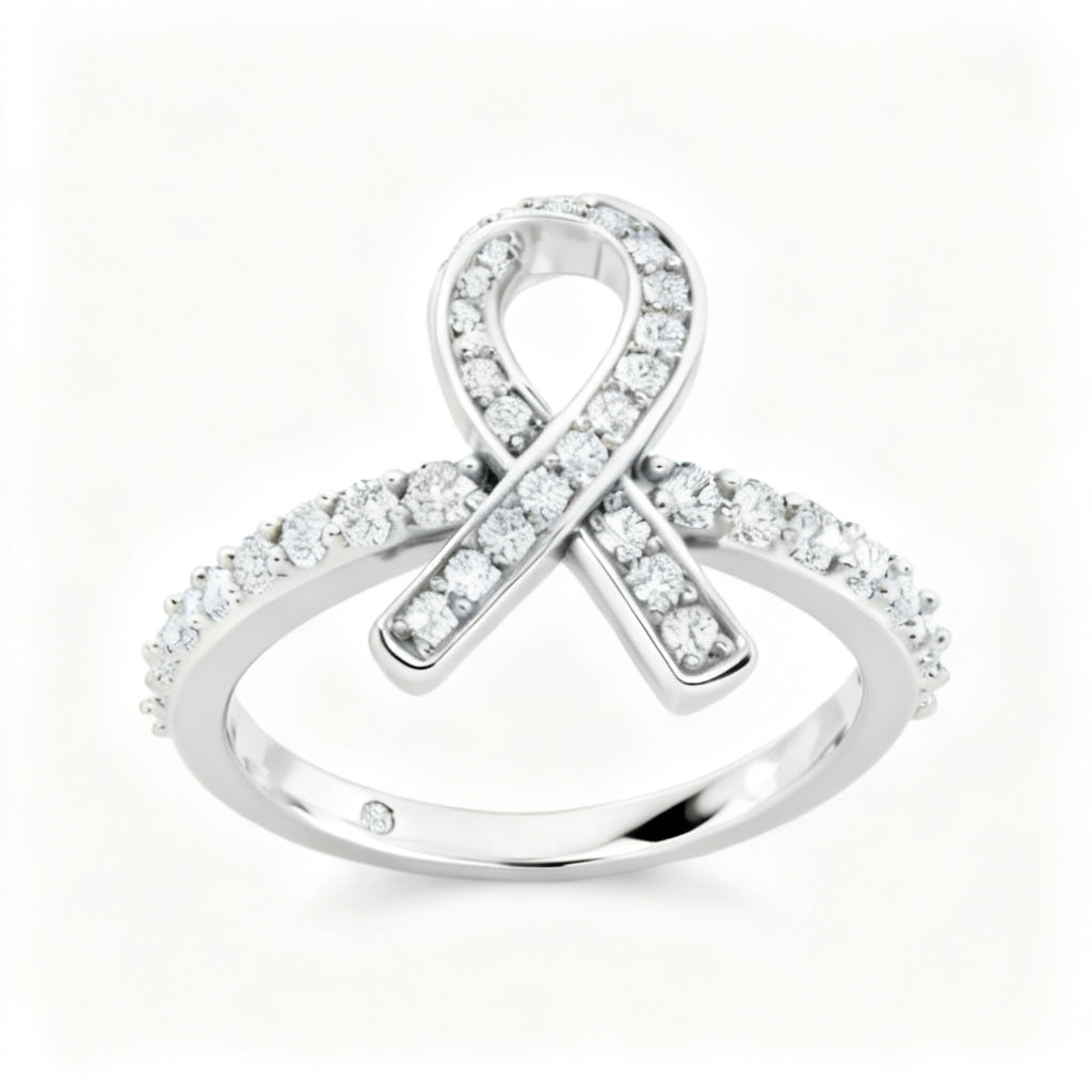 Celestial Ember Band Ring White Gold Front View