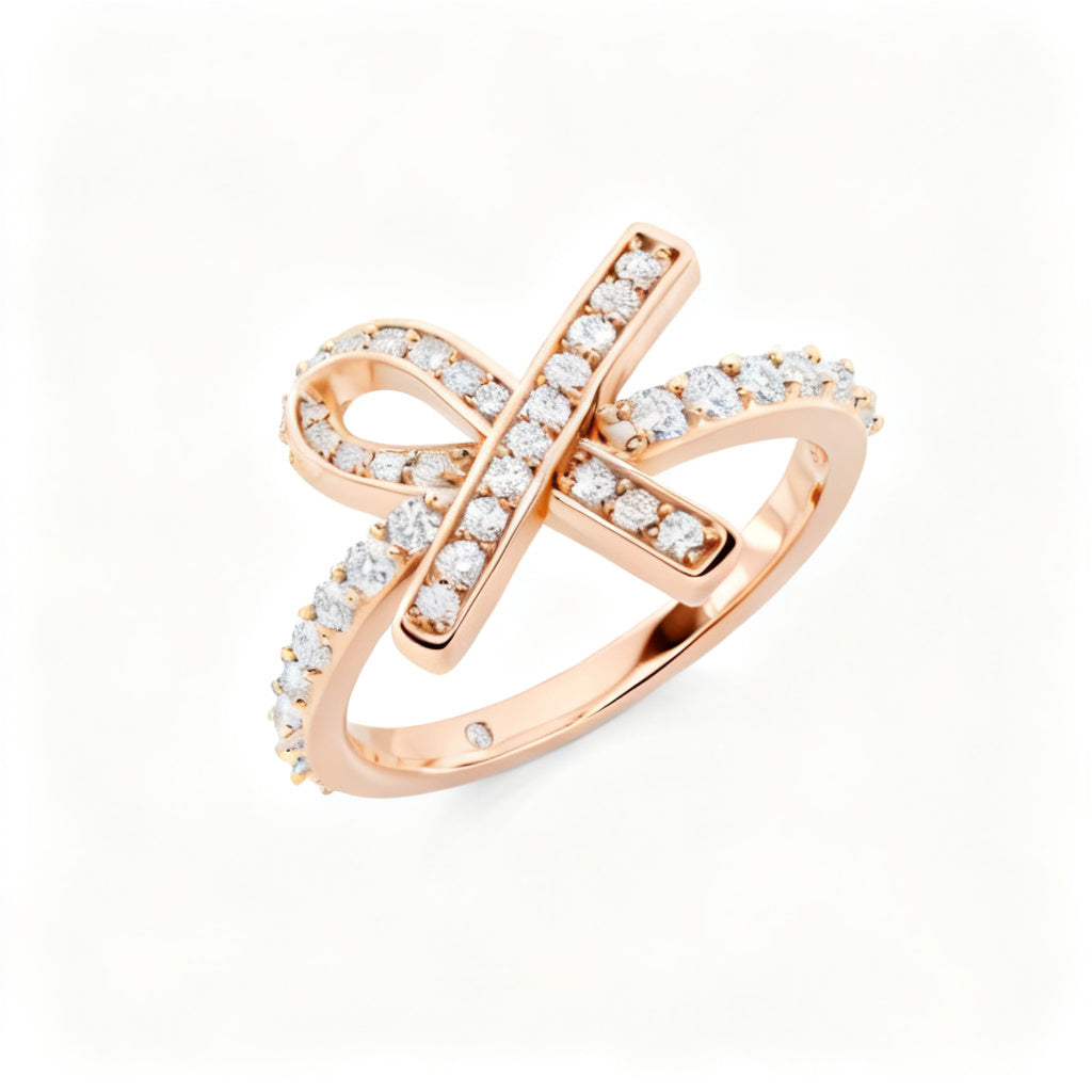 Celestial Ember Band Ring Rose Gold 45 Degree View