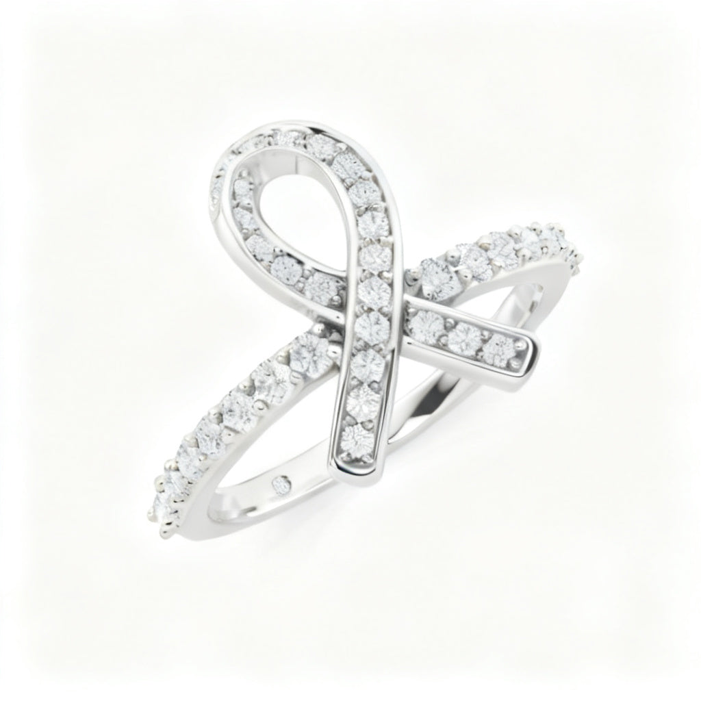 Celestial Ember Band Ring White Gold Overhead View