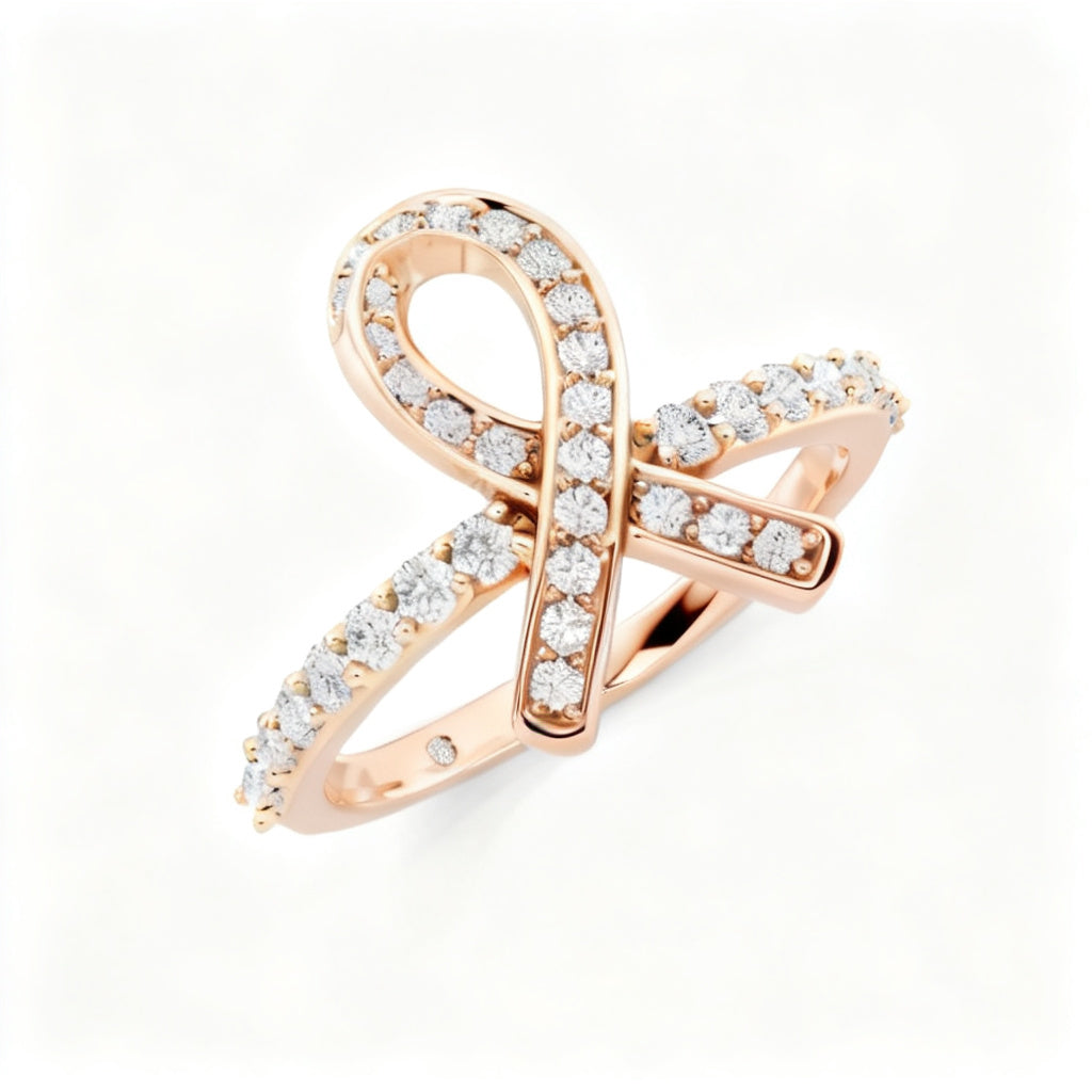 Celestial Ember Band Ring Rose Gold Overhead View