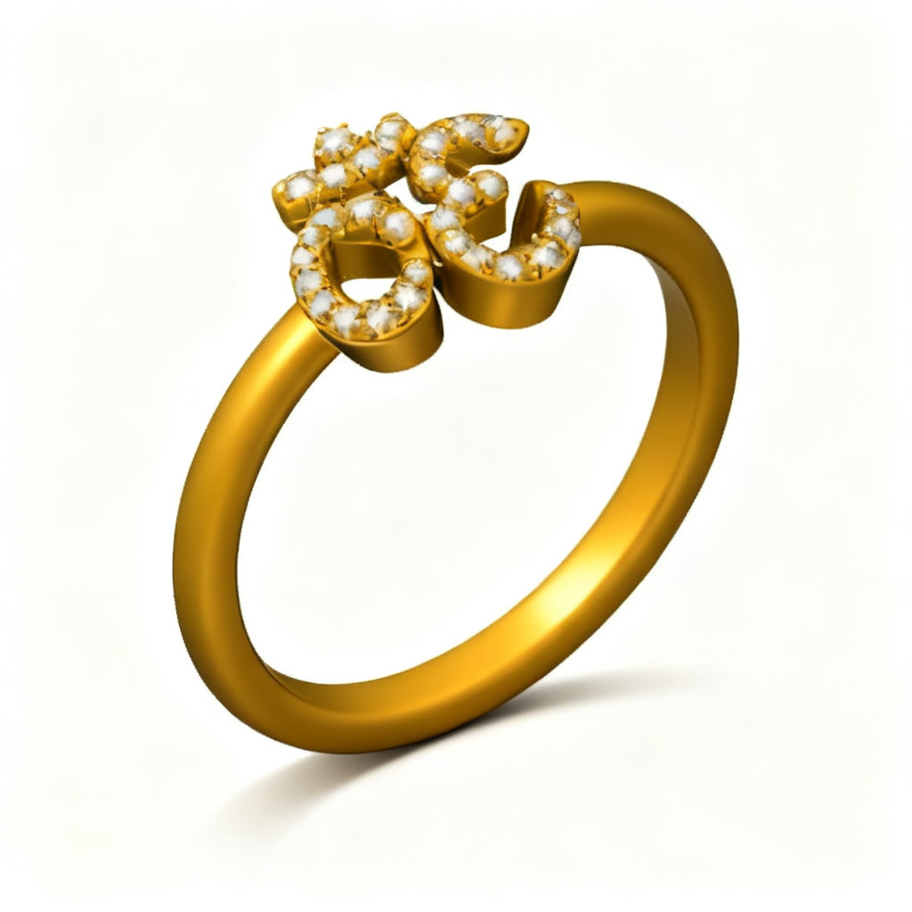 Luminous Micro Band Ring Yellow Gold 45 Degree View