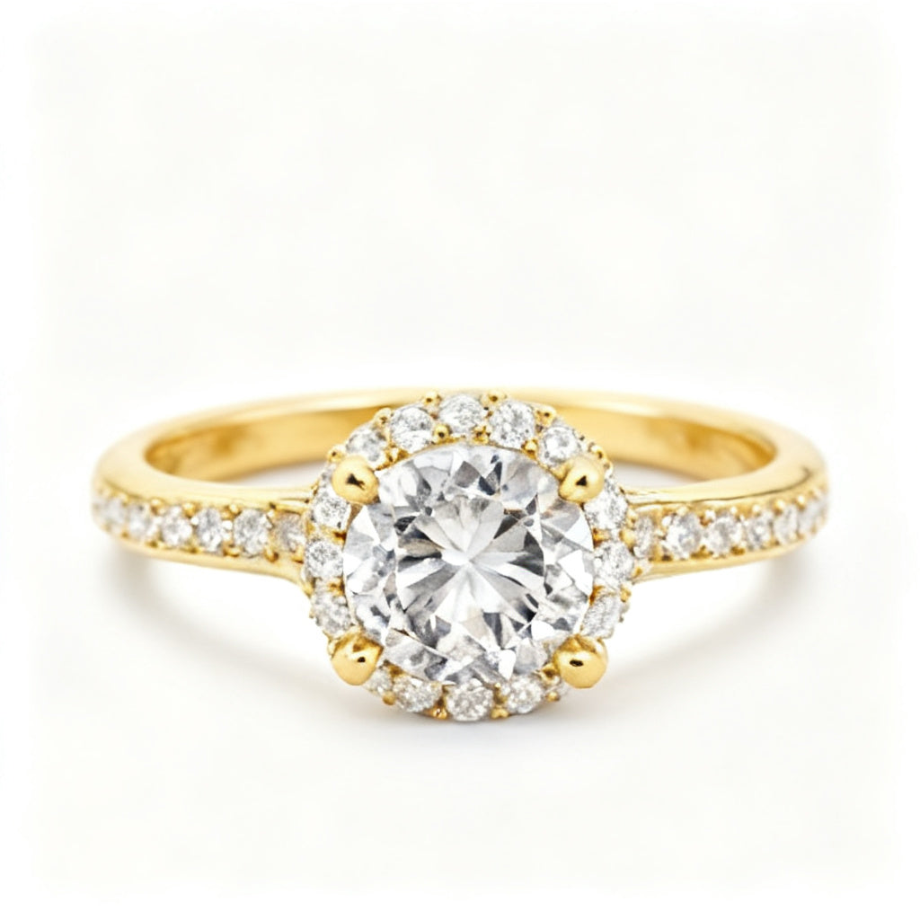 Eternal Radiance Band Ring Yellow Gold Front View