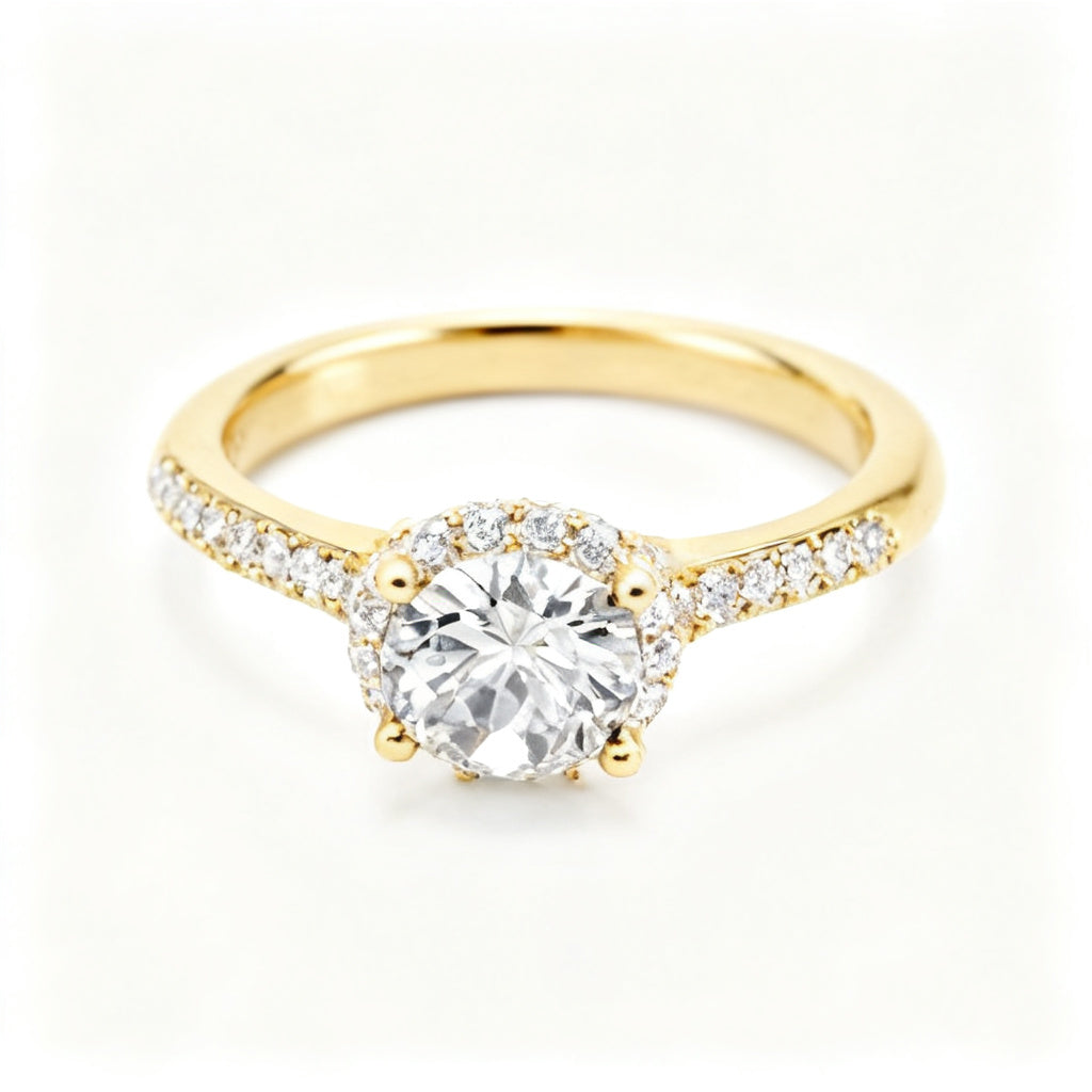 Eternal Radiance Band Ring Yellow Gold 45 Degree View