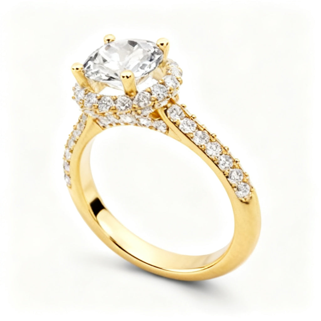Eternal Radiance Band Ring Yellow Gold Side View