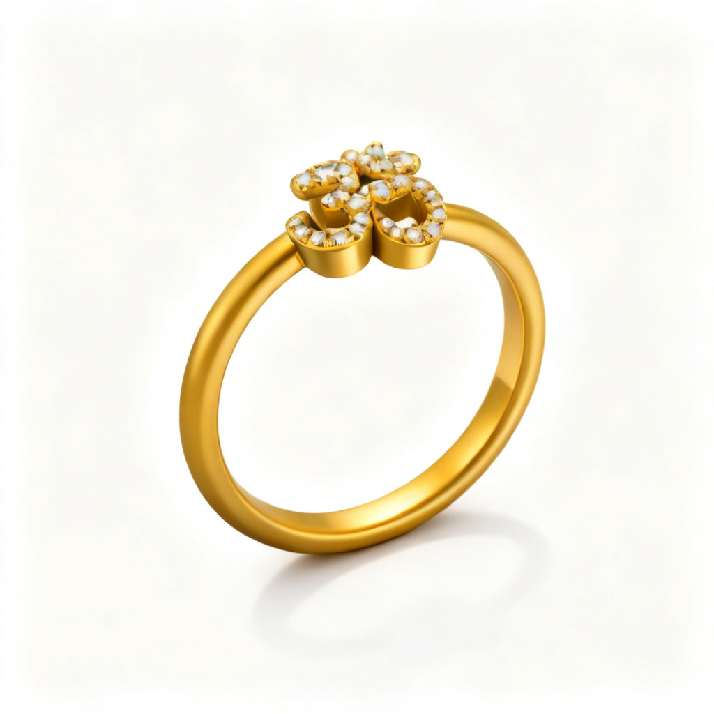 Luminous Micro Band Ring Yellow Gold Overhead View