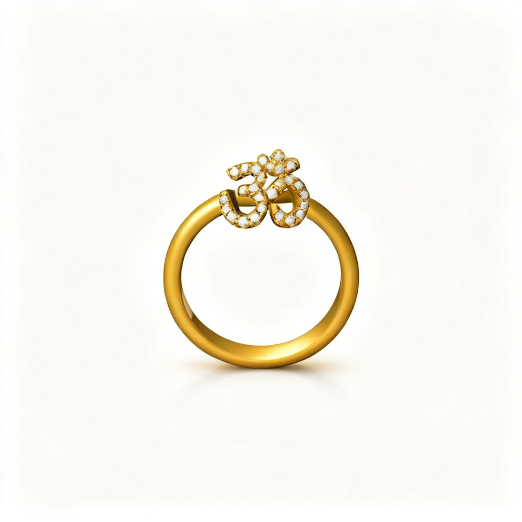 Luminous Micro Band Ring Yellow Gold Front View