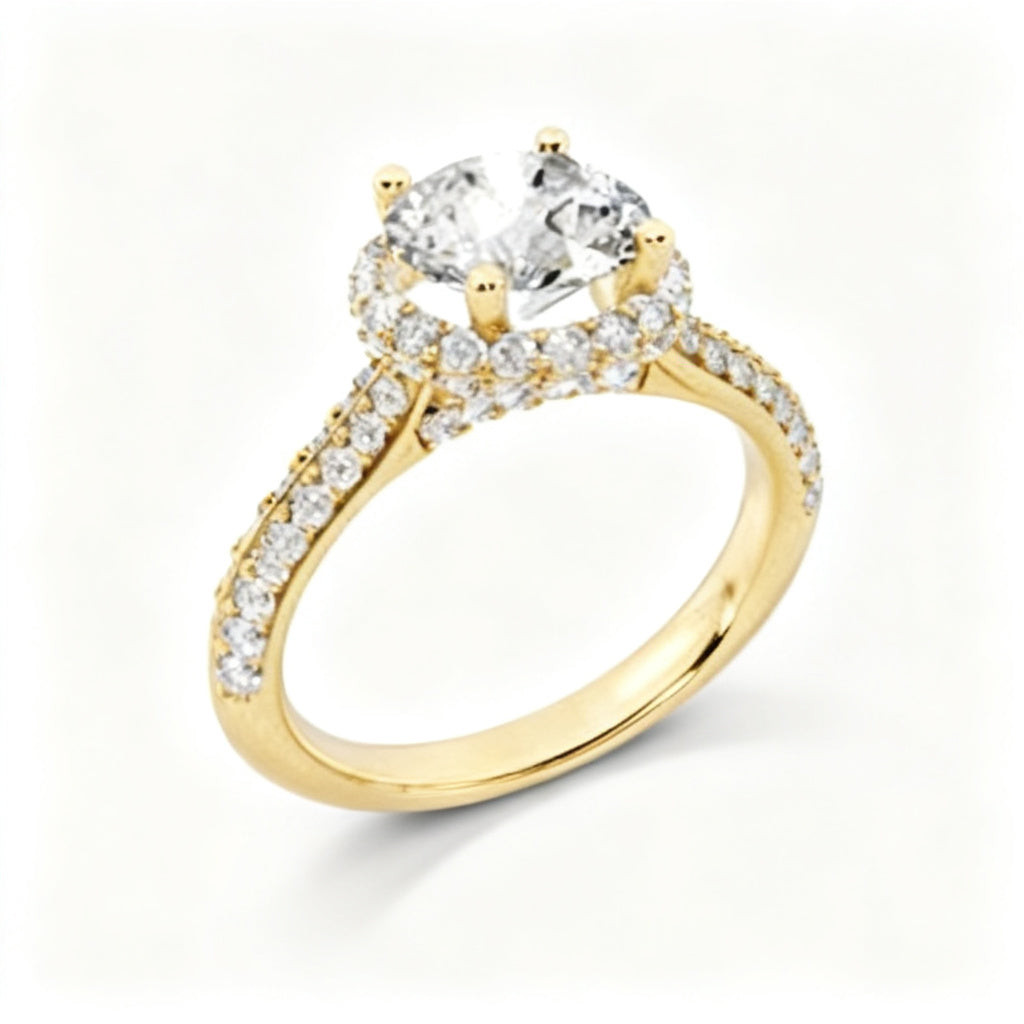 Eternal Radiance Band Ring Yellow Gold Overhead View