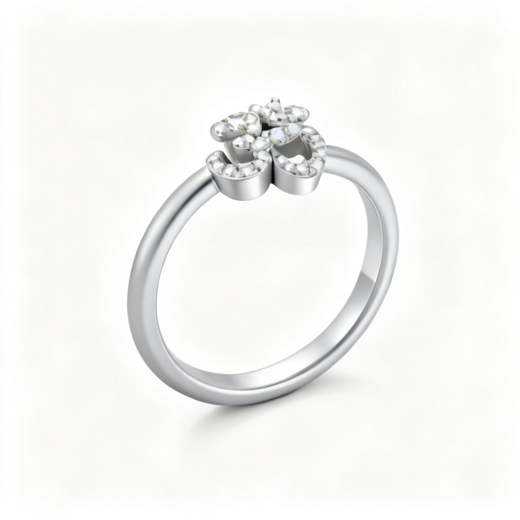 Luminous Micro Band Ring White Gold Overhead View