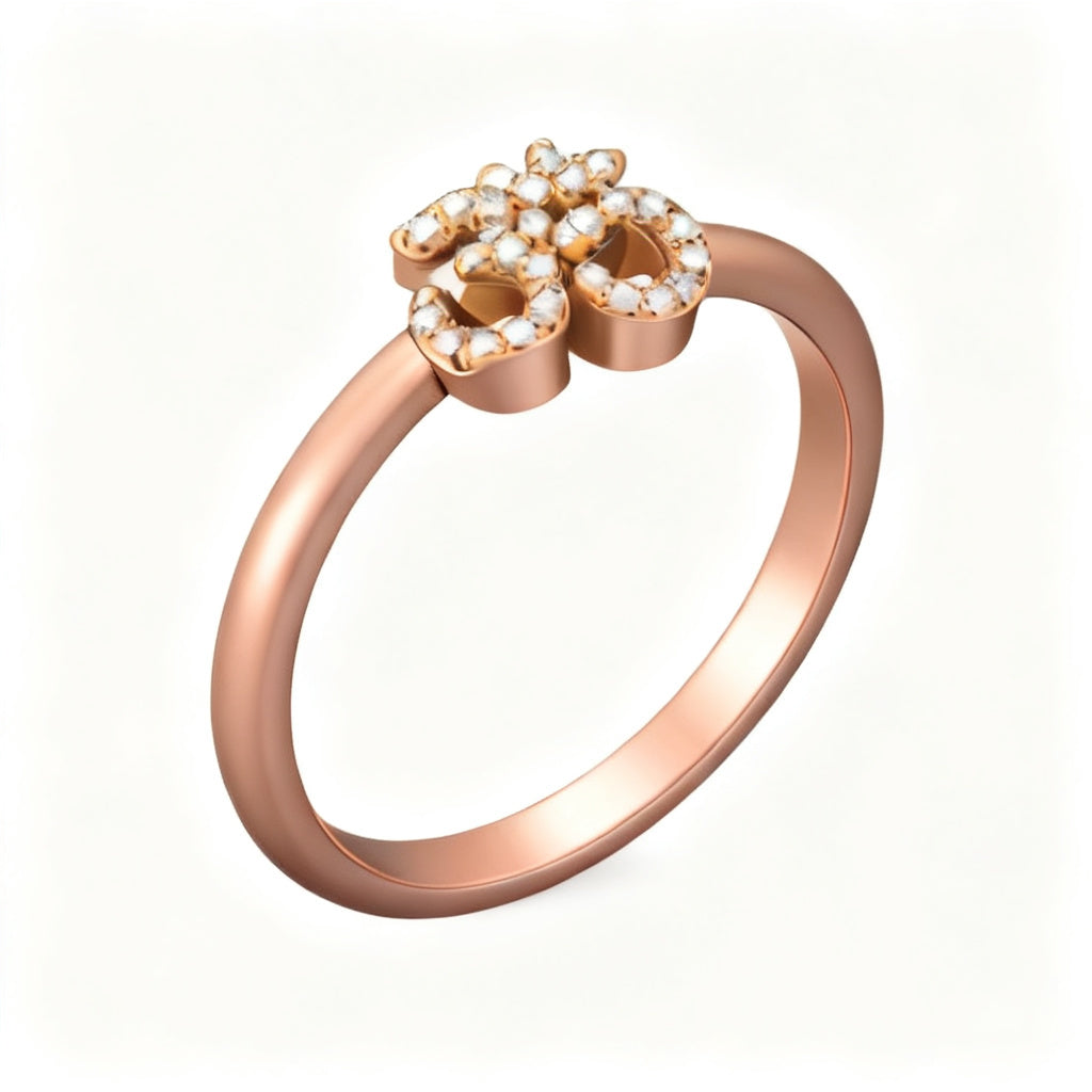 Luminous Micro Band Ring Rose Gold Side View