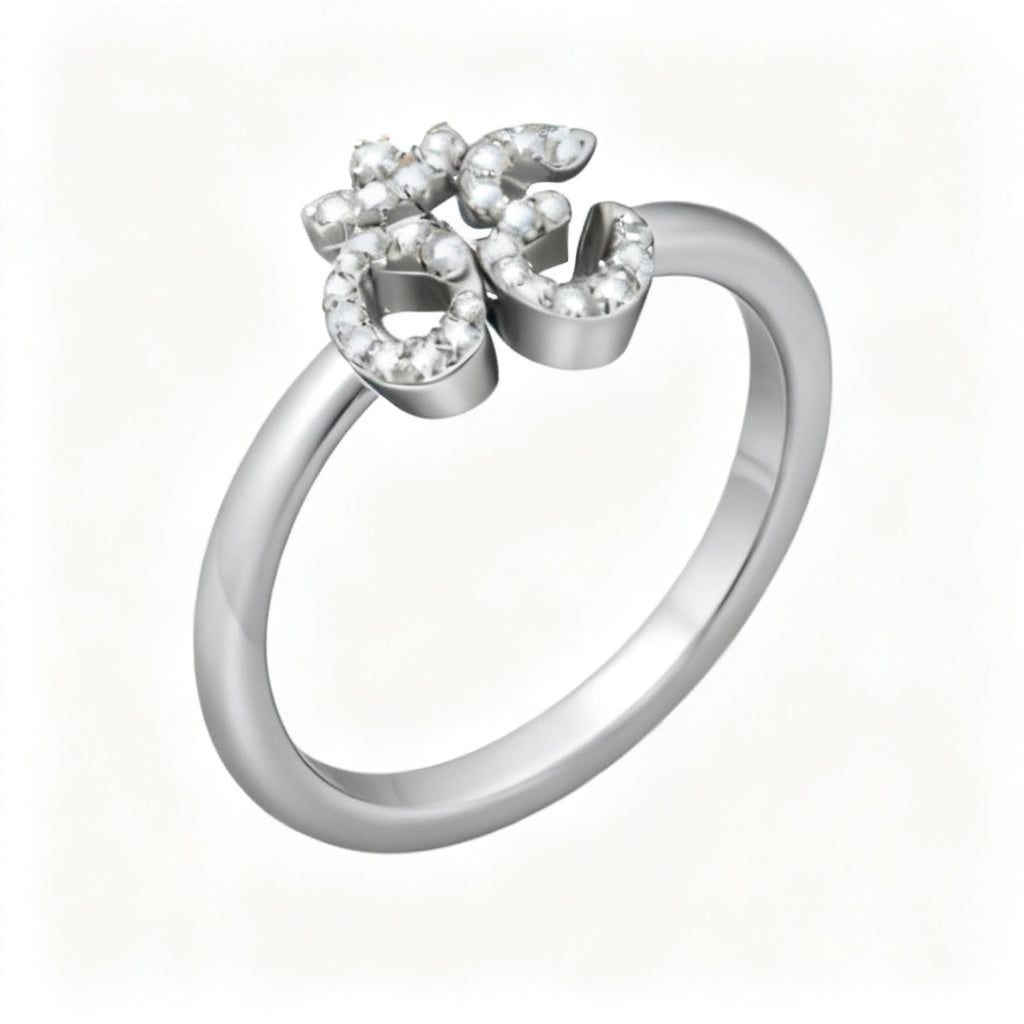 Luminous Micro Band Ring White Gold 45 Degree View