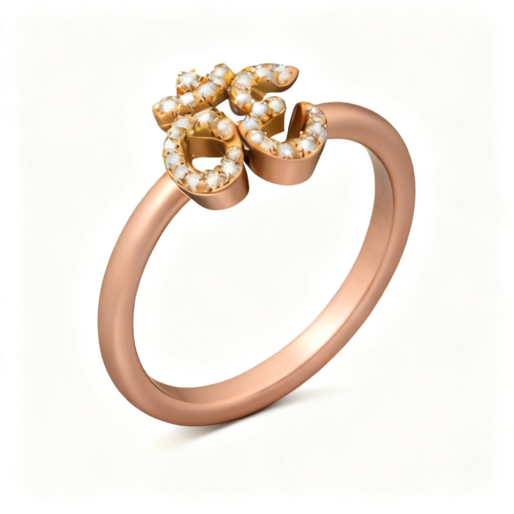 Luminous Micro Band Ring Rose Gold 45 Degree View
