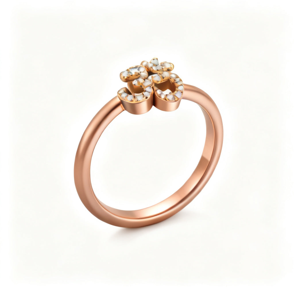 Luminous Micro Band Ring Rose Gold Overhead View