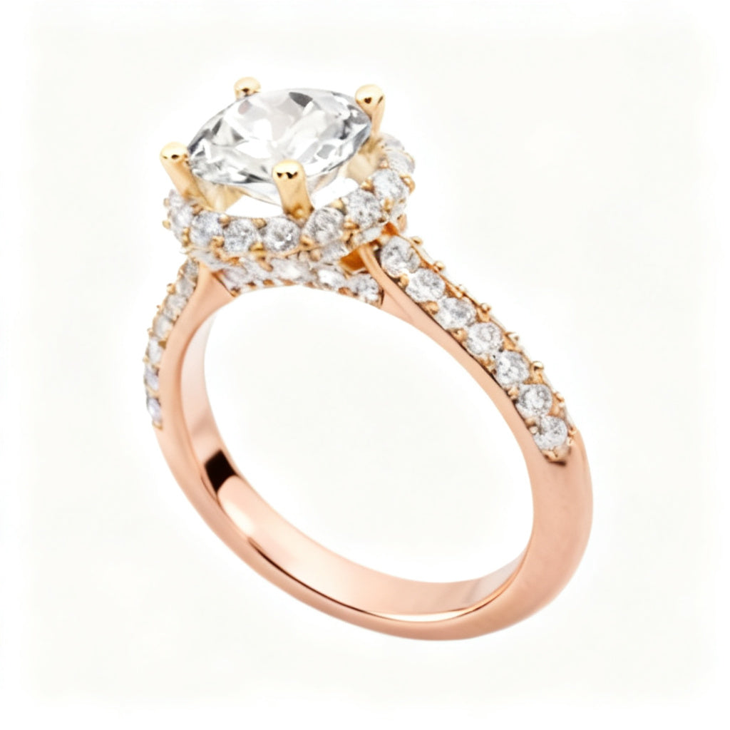 Eternal Radiance Band Ring Rose Gold Side View