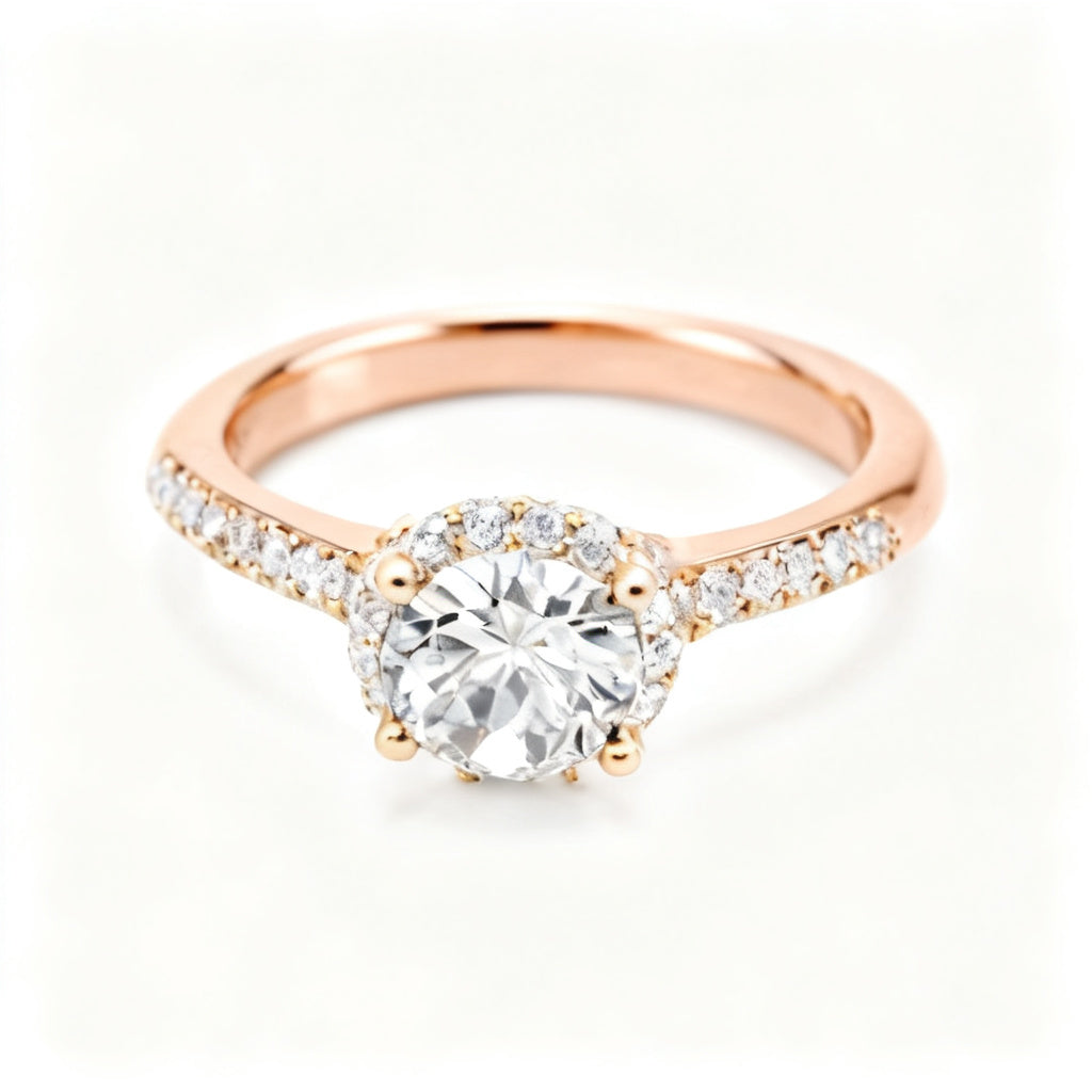 Eternal Radiance Band Ring Rose Gold 45 Degree View