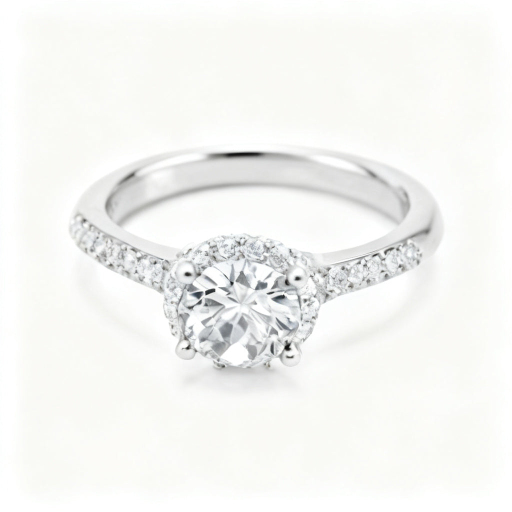 Eternal Radiance Band Ring White Gold 45 Degree View