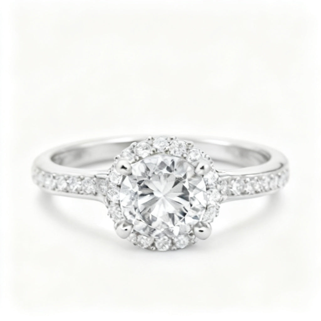 Eternal Radiance Band Ring White Gold Front View