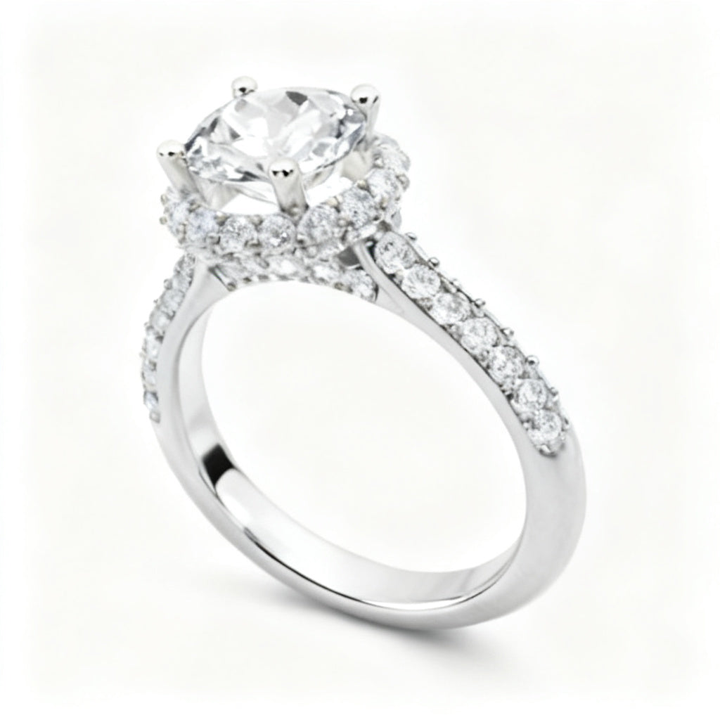 Eternal Radiance Band Ring White Gold Side View