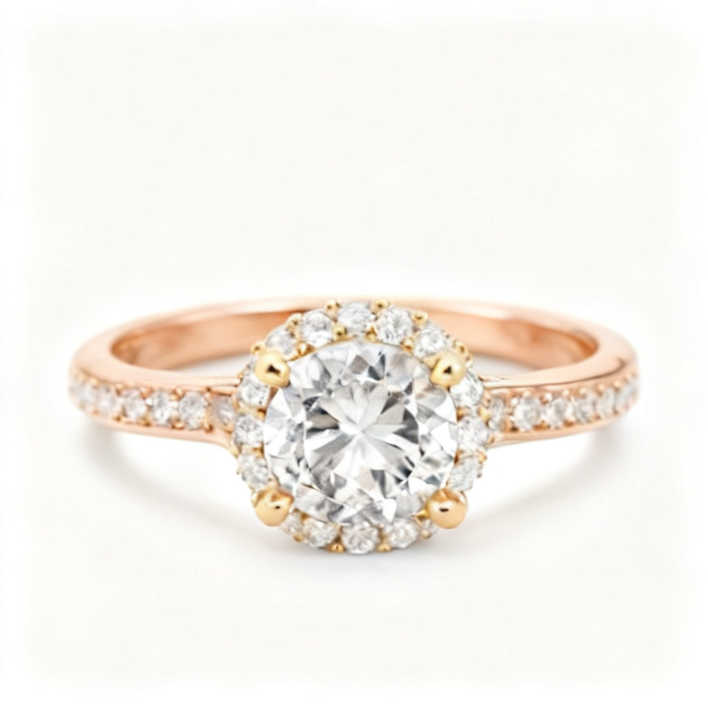 Eternal Radiance Band Ring Rose Gold Front View