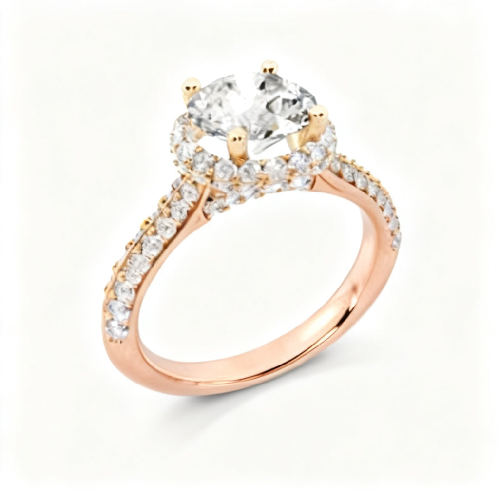 Eternal Radiance Band Ring Rose Gold Overhead View