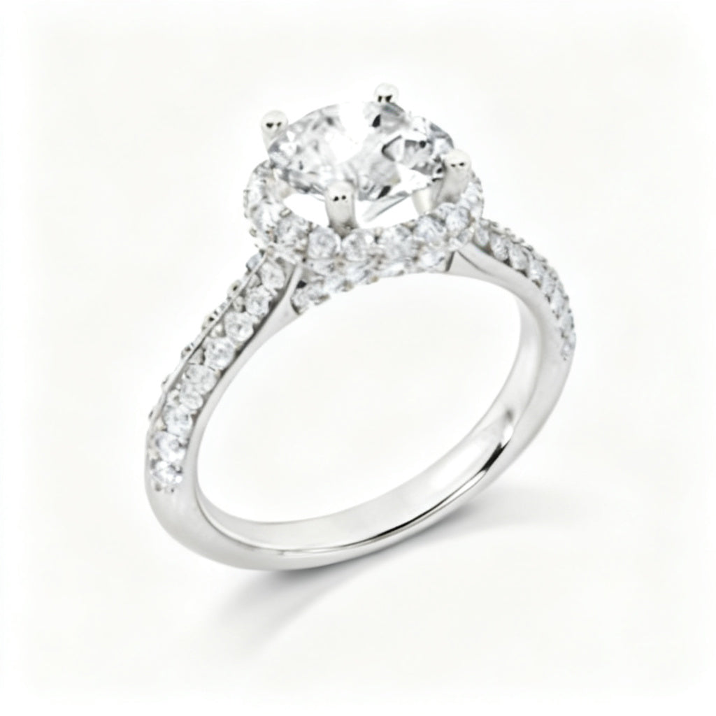 Eternal Radiance Band Ring White Gold Overhead View