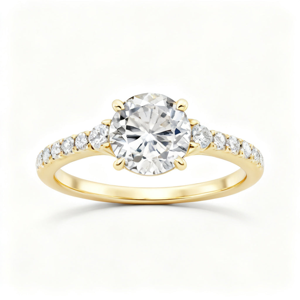 Celestial Marquise Flow Ring Yellow Gold Front View