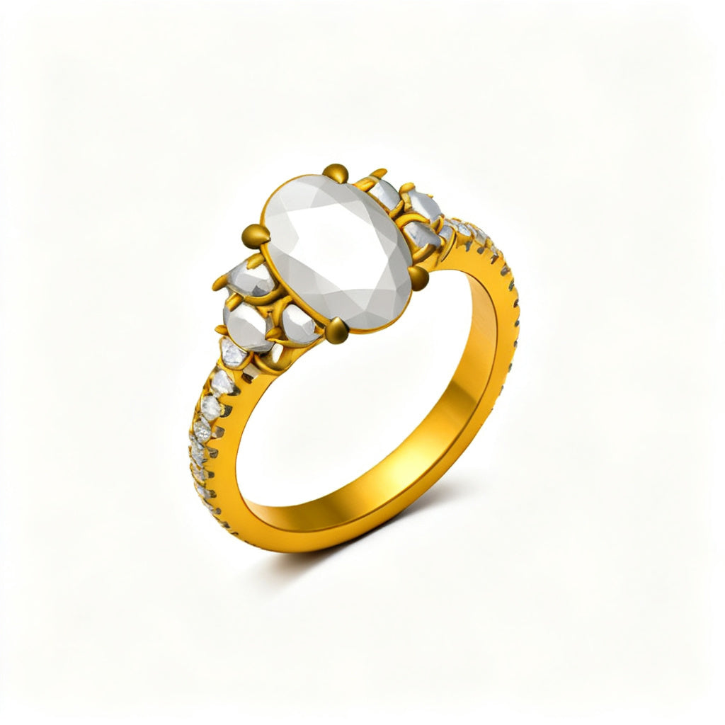 Lumière Trinity Band Ring Yellow Gold 45 Degree View