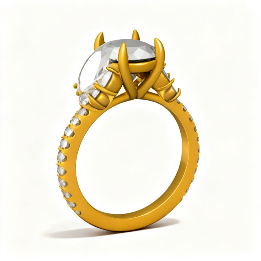 Lumière Trinity Band Ring Yellow Gold Side View