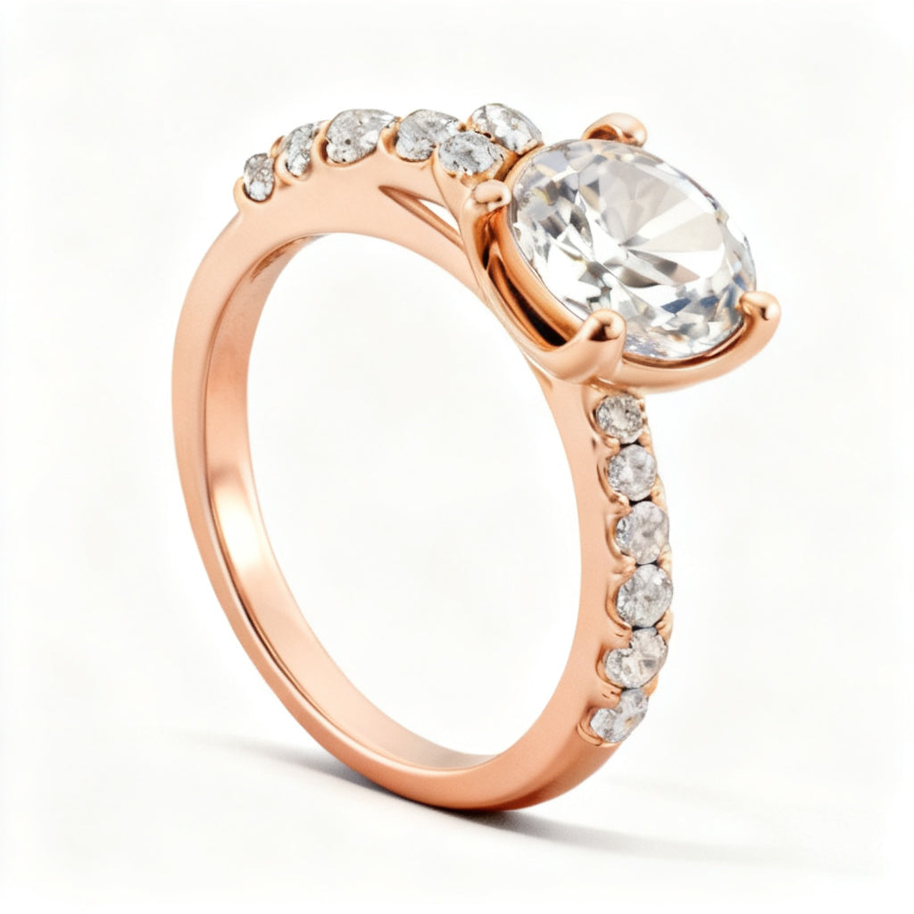 Celestial Marquise Flow Ring Rose Gold Side View
