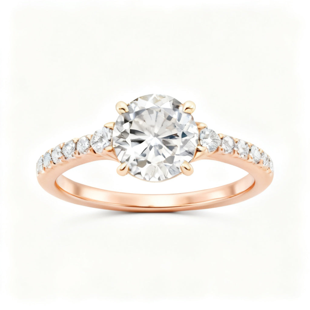 Celestial Marquise Flow Ring Rose Gold Front View