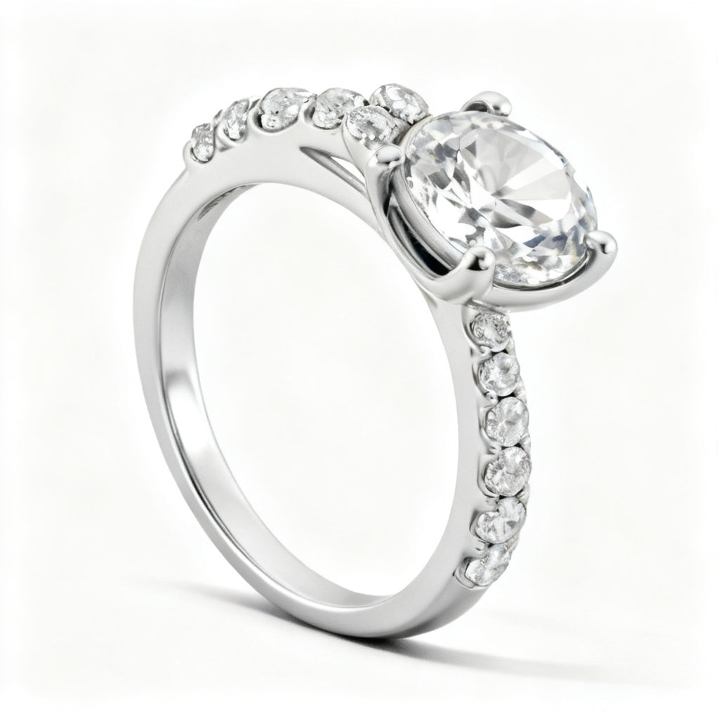 Celestial Marquise Flow Ring White Gold Side View