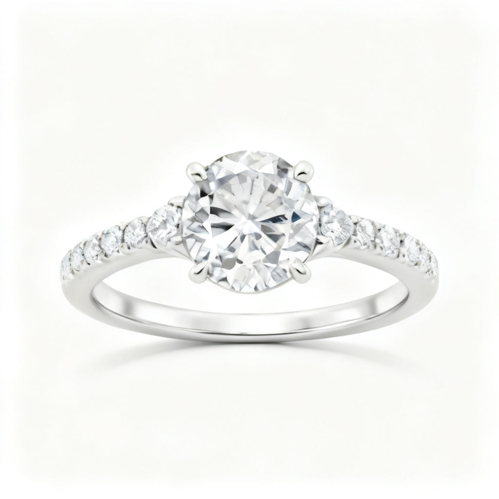 Celestial Marquise Flow Ring White Gold Front View
