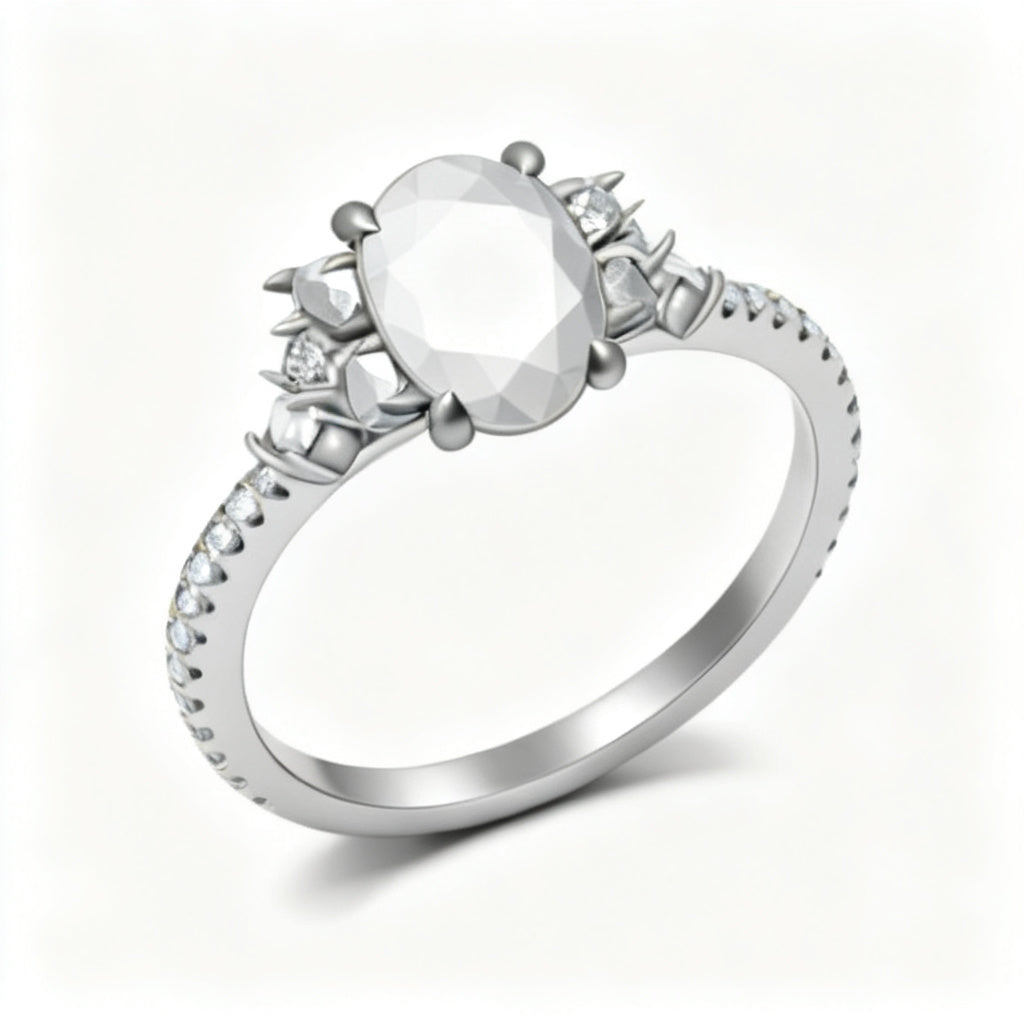 Lumière Trinity Band Ring White Gold Overhead View