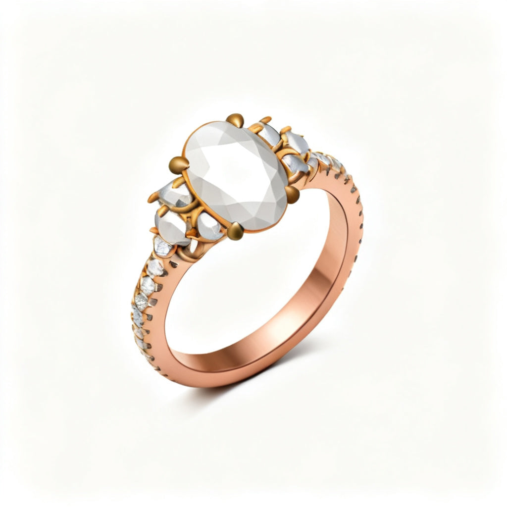 Lumière Trinity Band Ring Rose Gold 45 Degree View