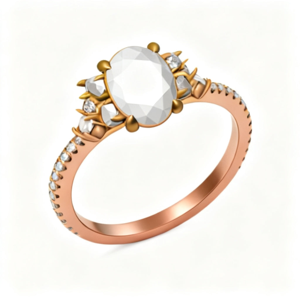 Lumière Trinity Band Ring Rose Gold Overhead View