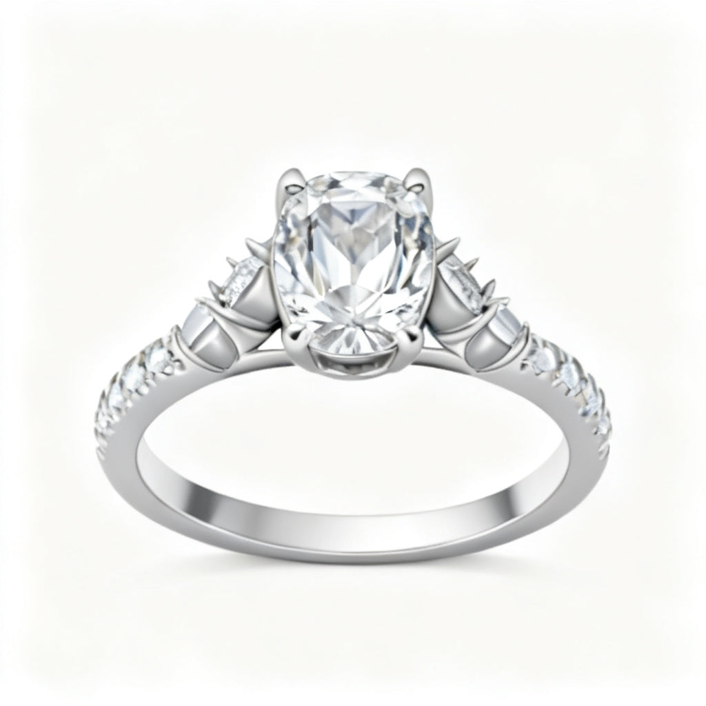Lumière Trinity Band Ring White Gold Front View