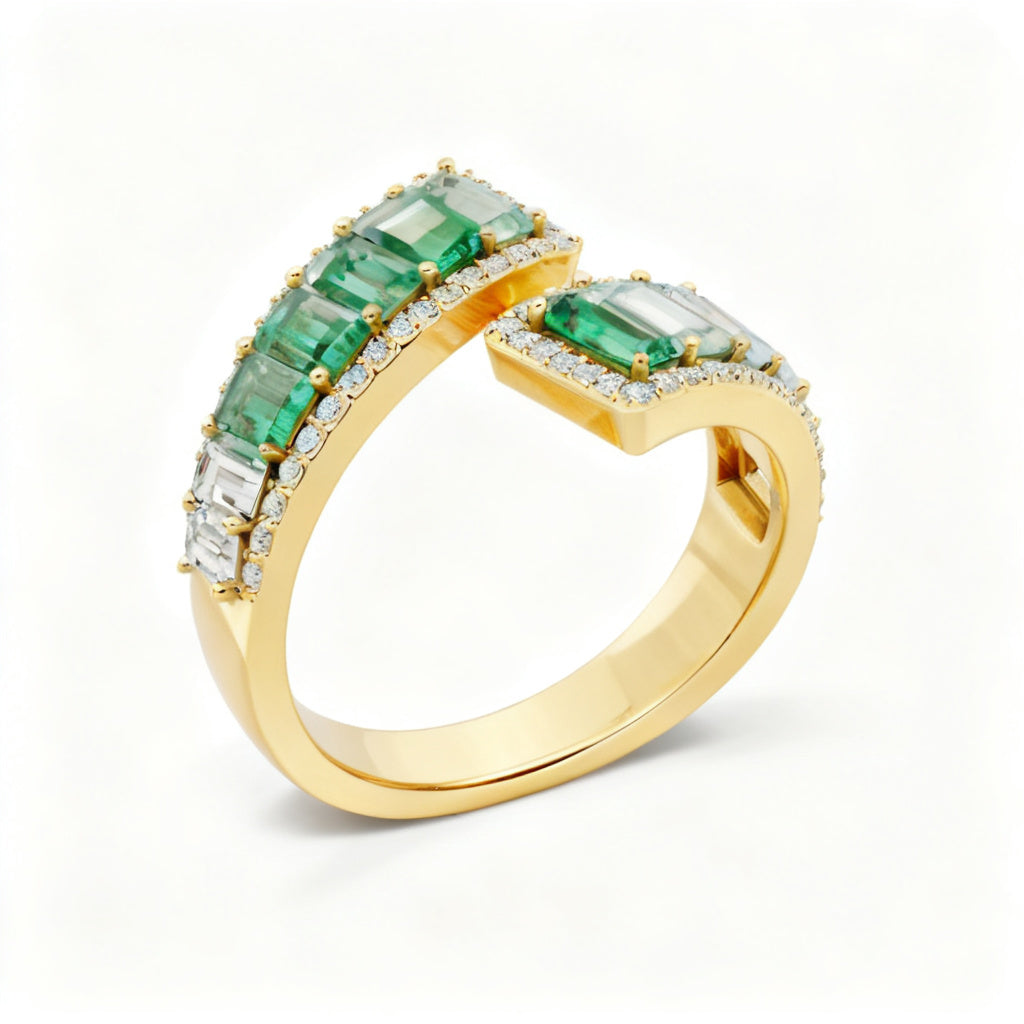 Luminous Linear Band Yellow Gold 45 Degree View